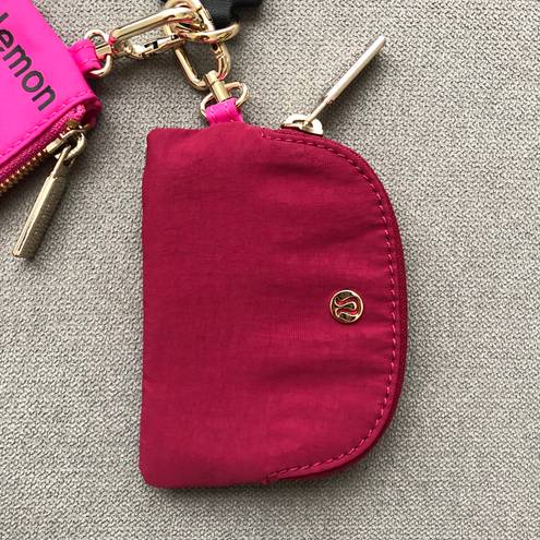 Lululemon Dual Pouch Wristlet - Sonic Pink / Pomegranate / Black