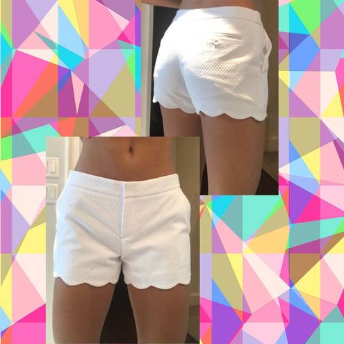 Club Monaco Scalloped White Shorts