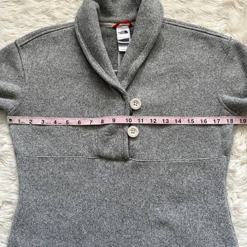 The North Face TNF Sweater 2 Button Shawl Collar Long Sleeve Pullover Gray S