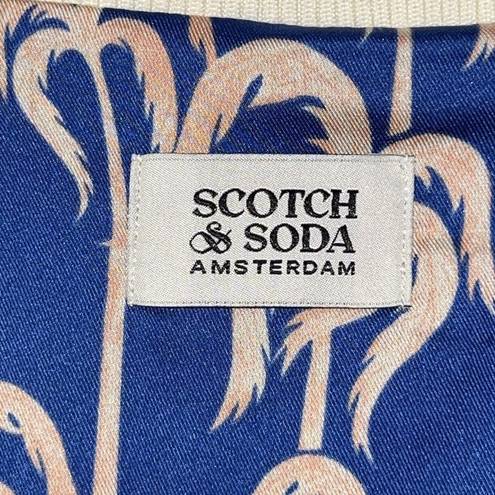 Scotch & Soda  Printed Reversible Bomber Jacket Women Size XL Pink Blue Combo