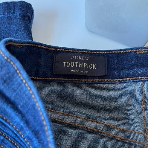 J.Crew  Toothpick Womens Crop Jeans Size 24 Dark Wash Low Rise Stretch Denim