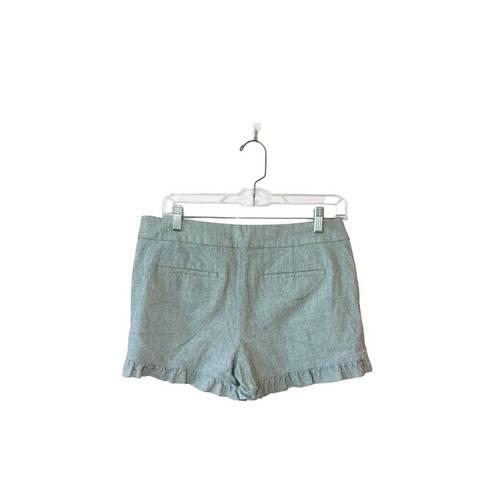 The Loft  Light Gray Mid-rise Ruffle Hem Side Zip Fabric Shorts