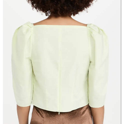 Vince NEW  Draped Square Neck Top in Honeydew