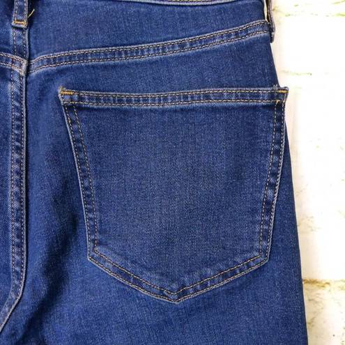 Gap  Jean Women 27 4 P Blue Wash Vintage Slim High Rise Ankle Raw Hem Denim