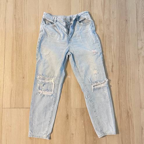 ZARA light wash distressed boyfriend jeans