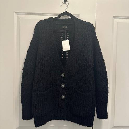 Isabel Marant  Black Favian Cardigan Alpaca Wool Italian Blend Size 34