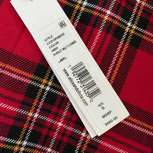 Alice + Olivia  Wheaton Reversible Plaid Wrap Blazer