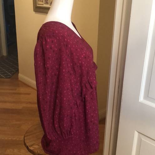 Isabel Maternity 𝅺 Burgundy Blouse Size Medium NWT