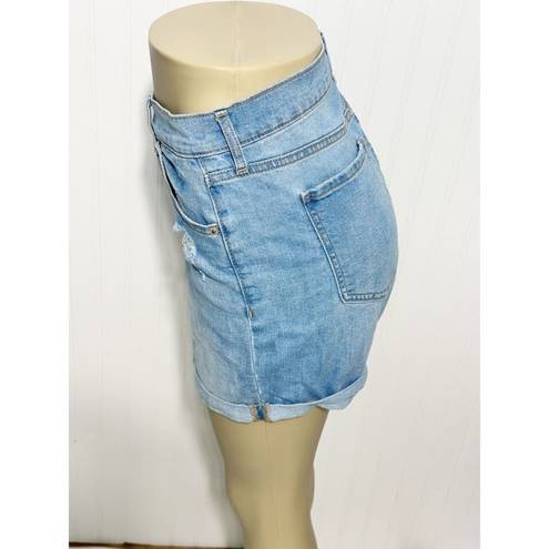 Old Navy  Women's Fitted Stretch Folded Hem Denim Shorts Blue Size 14R
