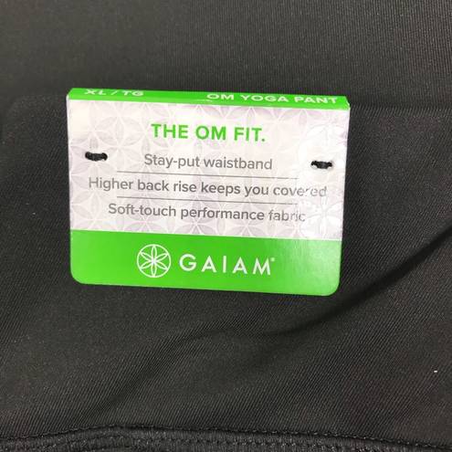 Gaiam  OM-DRI Flare Leg Yoga Pants Pullon Stay-Put Waist Stretchy Black XL, NWT