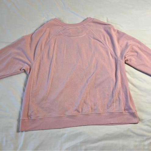 Champion  Women's 2X Pink Long-Sleeve Crew Neck Embroidered Sweater Athleticwear