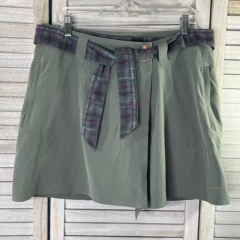 Nike  GOLF Dri Fit Mini Convertible Belted Golf Skort Olive & Purple-8