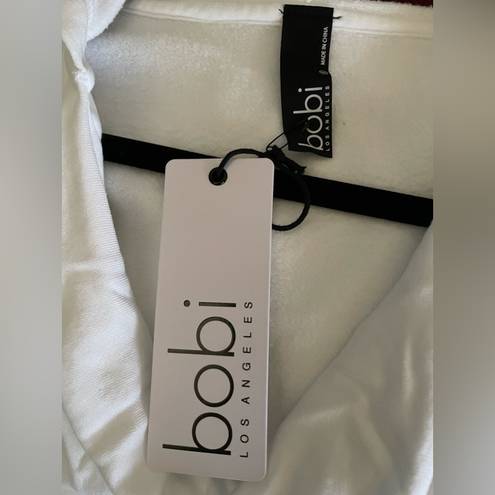 Bobi NWT  White Sweater Top Hoodie Long Sleeve Size S