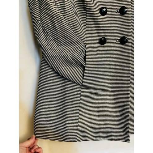 Banana Republic  Women’s Small Metallic Striped Double Breasted Pea Coat • Lined