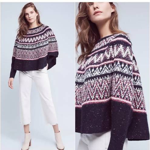 Anthropologie  Sleeping On Snow Midland sweater poncho XS New NWT blue RARE HTF