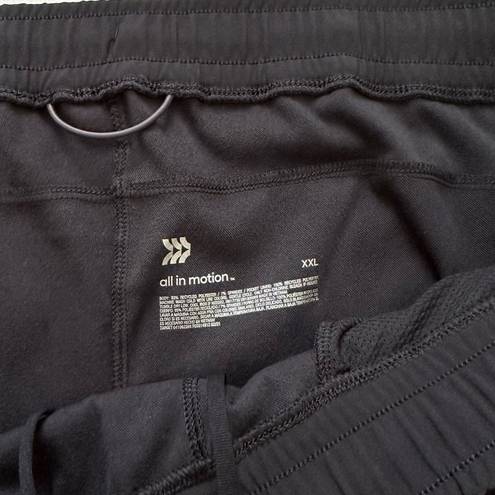 All In Motion  Pants Black Stretch Pull On Cargo Tapered Leg Active Size XXL