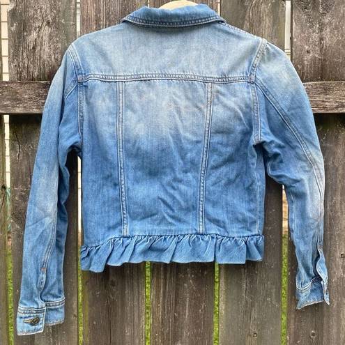 Cello  Ruffle Hem Denim Jean Jacket | S