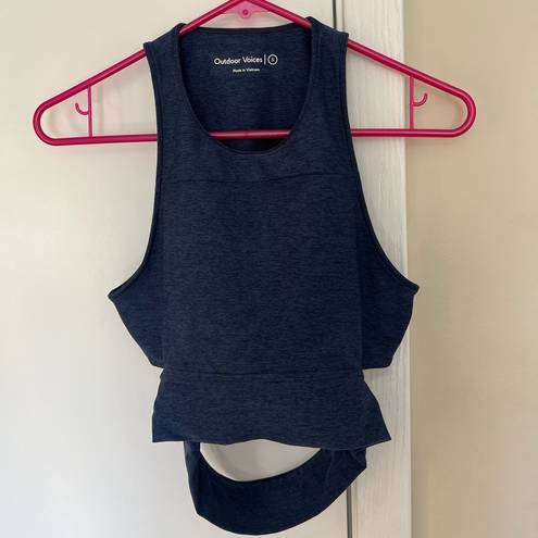 Outdoor Voices  Slashback Crop Top Navy Size Small