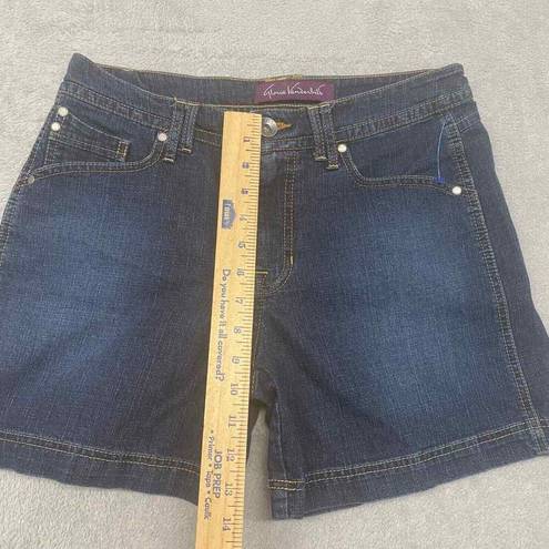 Gloria Vanderbilt  Shorts Womens 6 Blue Denim Jean Mid Rise Distressed Dark Wash