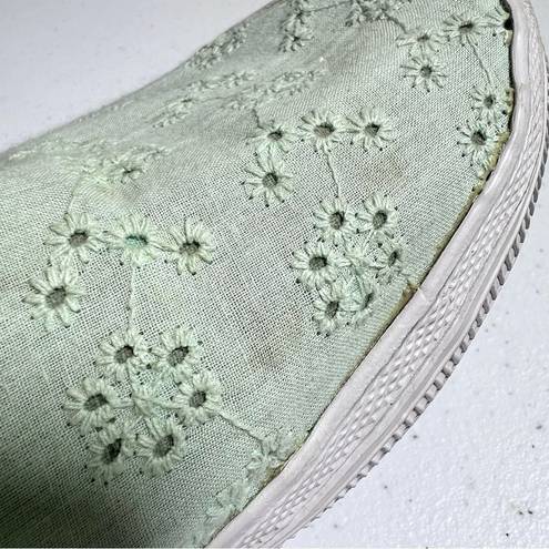 American Eagle  7W Mint Green Eyelet Canvas Slip-On Shoes