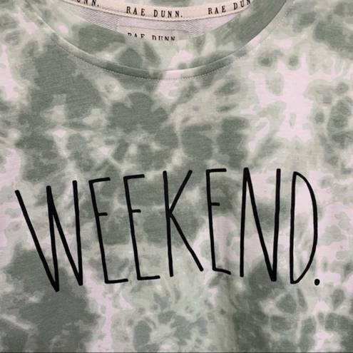 Rae Dunn  “Weekend” Sweatshirt Green Tie Dye NWT S