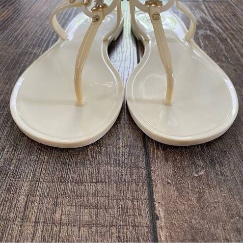 Tory Burch  | Mini Miller Jelly Sandal Ivory Cream/Pastel Yellow with Gold Emblem