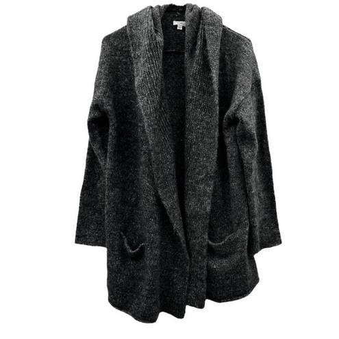 Vince  Gray Mohair Wool Blend Long Sleeve Hooded Knit Oversized Cardigan Size S