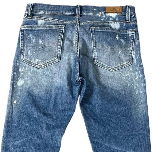 Polo  Ralph Lauren Paint Bleach Splatter The  Tompkins Skinny Jeans Size 28