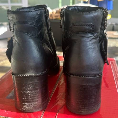 Harley Davidson  Boots US Womens Size 10 Black Leather Y2K Chunky Buckle Grunge‌