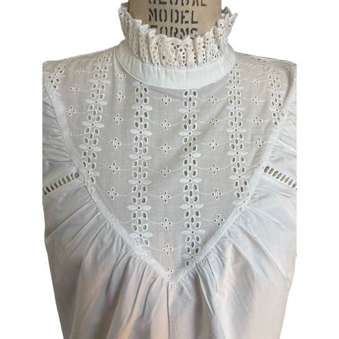 Free The Roses NWT  Short Sleeve White Lace Romantic Blouse Size Small