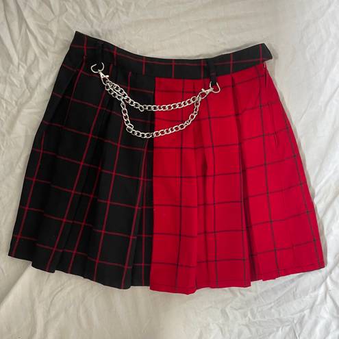 Social Collision Pleated Plaid Skirt