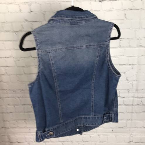 Style & Co  Denim Vest with jeweled buttons Size Medium