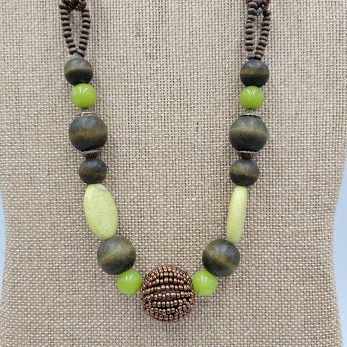 Coldwater Creek Vintage  Beaded Stone Necklace Chunky Boho Fashion Accessories