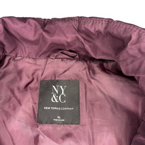 Krass&co NY &  Women's XL Burgundy Mock Neck Puffer Full-Zip Sleeveless Vest