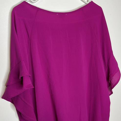 Umgee 🆕 NWT  Natalia Solid Fuchsia Ruffle Dolman Sleeve Flowy Top