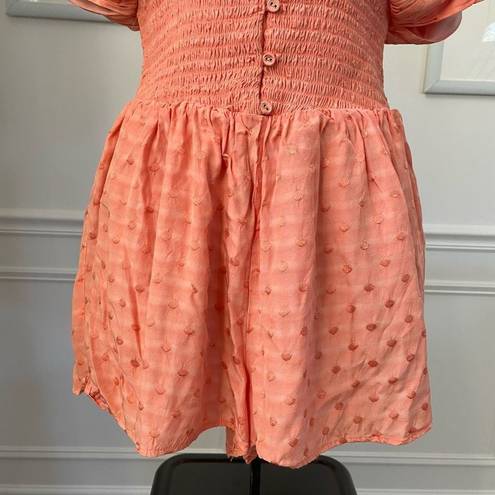 Tularosa  Eleanor Romper Pale Peach Swiss Dot XS