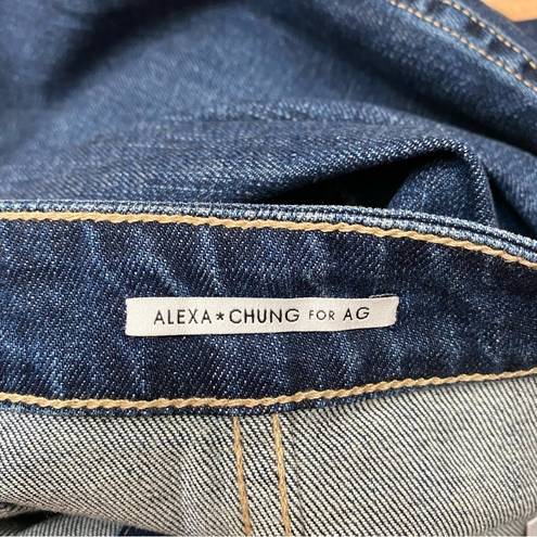 AG Adriano Goldschmied ALEXA CHUNG for AG A-line Button Front MIDI Denim Skirt Size 27