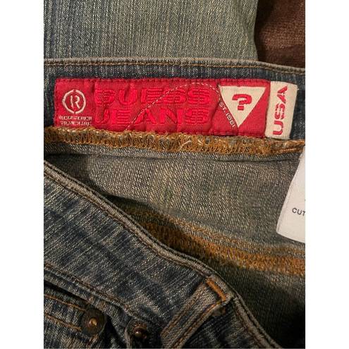 Guess Vtg Y2K  Faded Distressed Stretch Jeans Sz 28