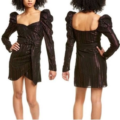 Rococo  Sand Diva Dress Black Metallic Mini Dress Size Small