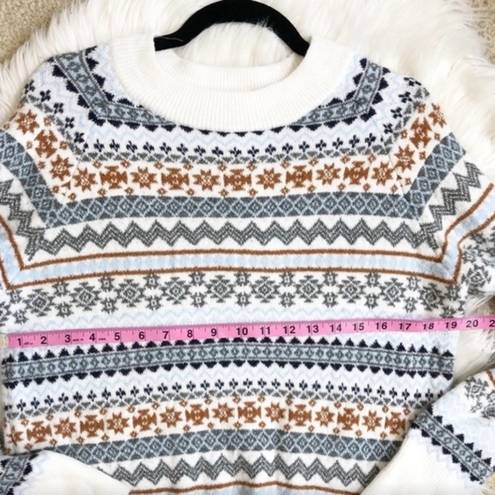 Treasure & Bond NWT  Wool Blend Crew Neck Sweater in Ivory Fair Isle