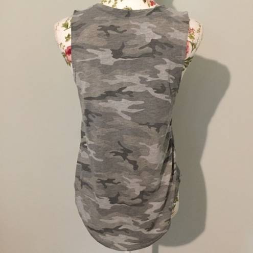 Grayson Threads NWOT Gray Camo Print Roll With It Sushi Workout Tank Top Gym Camouflage New