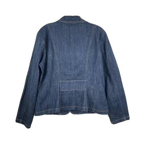 Fashion Bug  Denim Jean Jacket Womens 12 Cotton Casual Button Pockets Long Sleeve