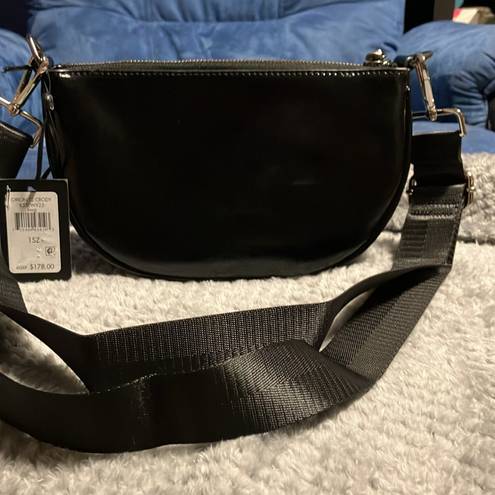 DKNY NWT Black Leather  Orion Top zip  Crossbody Bag