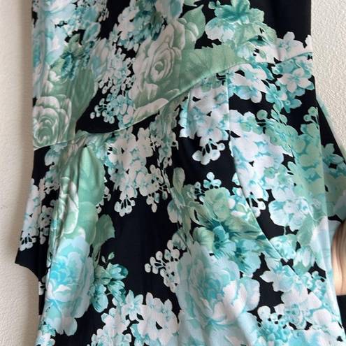 Dress Barn | Cool Blue Mint Floral Sleeveless Midi Dress