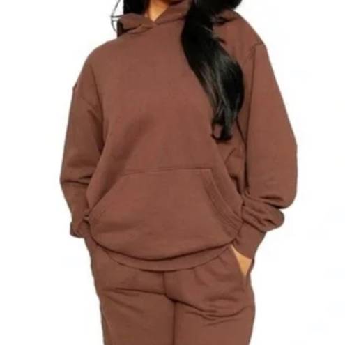 Naked Wardrobe Chocolate Hoodie Sweatshirt with Kangaroo Pocket