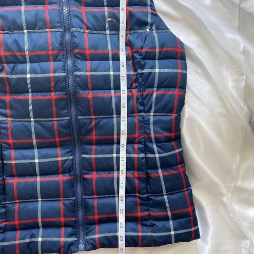 Tommy Hilfiger  gingham blue red lightweight puffer vest