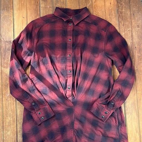 ALLSAINTS  Kayla red plaid flannel shirt dress