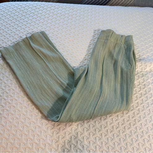 St. John  sport Women’s Wide Leg Pants Green Sparkle Pockets Sz 8