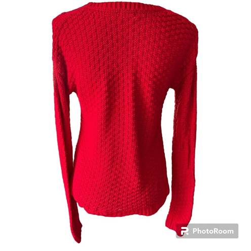 SO Red Cable Knit Pull Over Long Sleeve Sweater Women’s Size Small