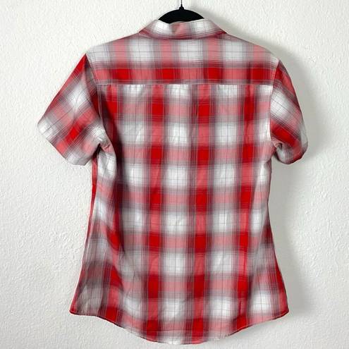 ma*rs DIXXON Clay Smith Cams . Horsepower Plaid Button Down Shirt Medium Red Grey